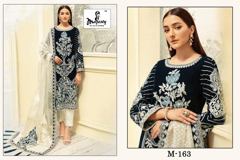 Majesty Ramsha Vol 8 Fox Georgette Pakistani Style Wedding Wear Embroidered Salwar Suits
