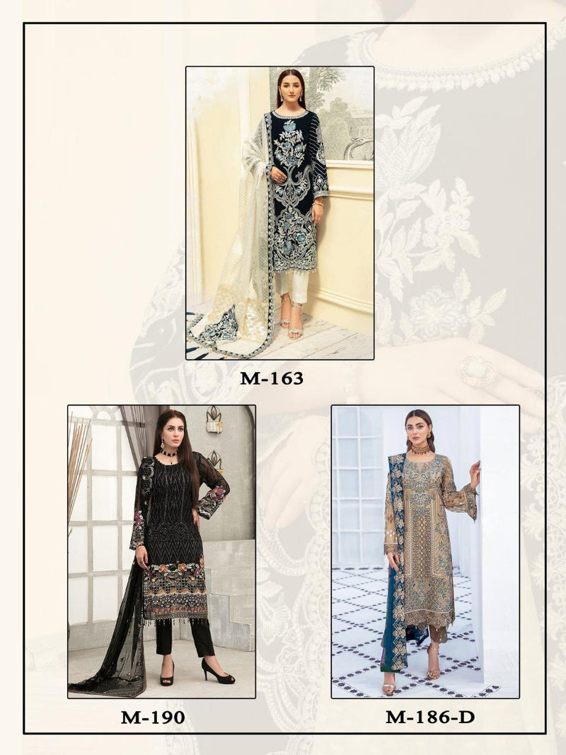 Majesty Ramsha Vol 8 Fox Georgette Pakistani Style Wedding Wear Embroidered Salwar Suits