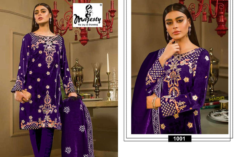 Majesty Rang Rasiya Velvet With Heavy Embroidery Elegant Work Stylish Designer Party Wear Salwar Kameez