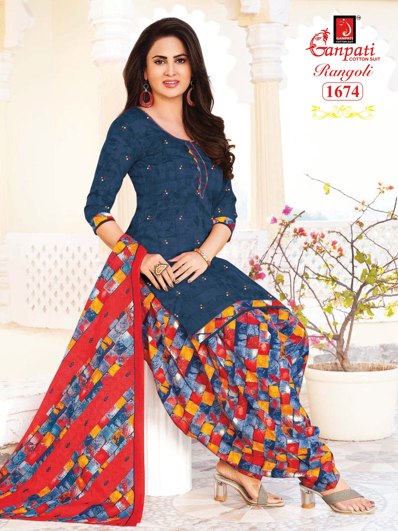 Ganpati Rangoli Vol 16 Pure Cotton With Printed Work Stylish Designer Casual Wear Salwar Suit