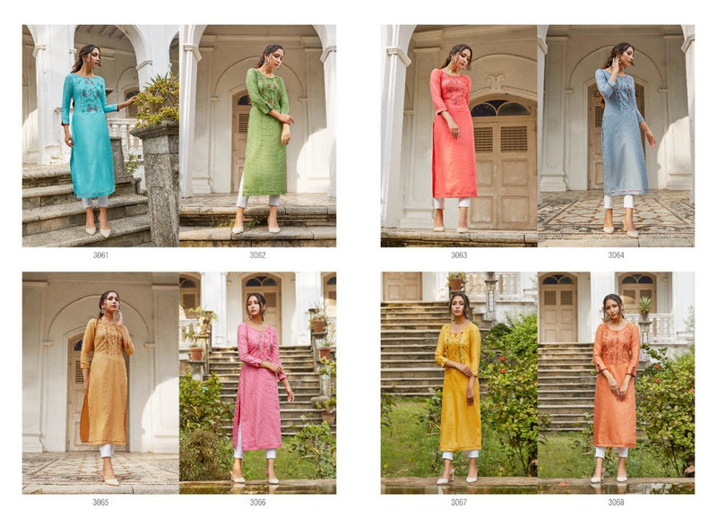Rangoon Rangat Fancy Lining Silk with Fancy Work Designer Kurti Collection