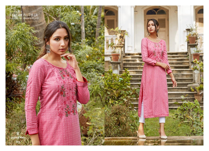 Rangoon Rangat Fancy Lining Silk with Fancy Work Designer Kurti Collection