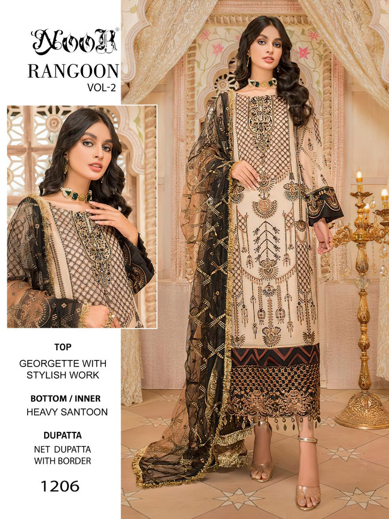 Noor Rangoon Vol 2 Georgette With Embroidery  Work Pakistani Style Designer Salwar Kameez