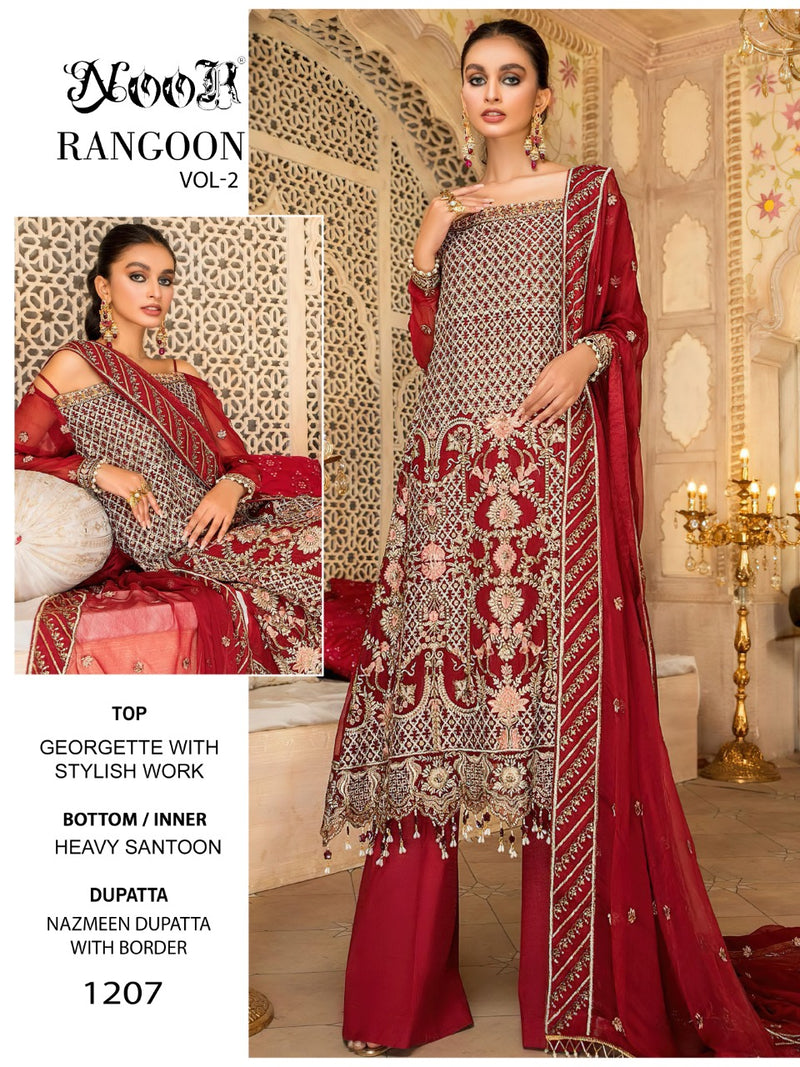 Noor Rangoon Vol 2 Georgette With Embroidery  Work Pakistani Style Designer Salwar Kameez