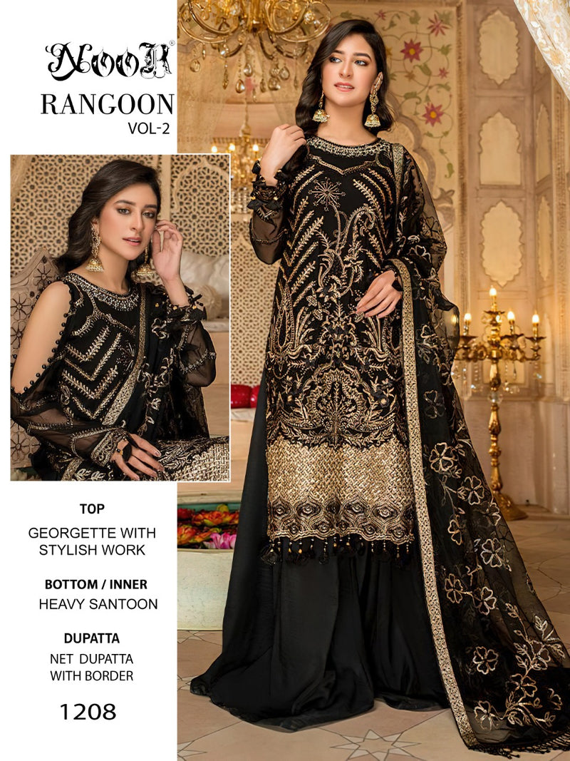 Noor Rangoon Vol 2 Georgette With Embroidery  Work Pakistani Style Designer Salwar Kameez