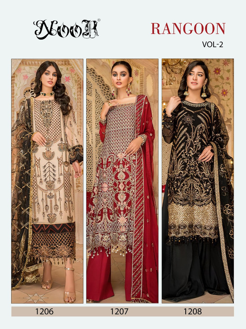 Noor Rangoon Vol 2 Georgette With Embroidery  Work Pakistani Style Designer Salwar Kameez