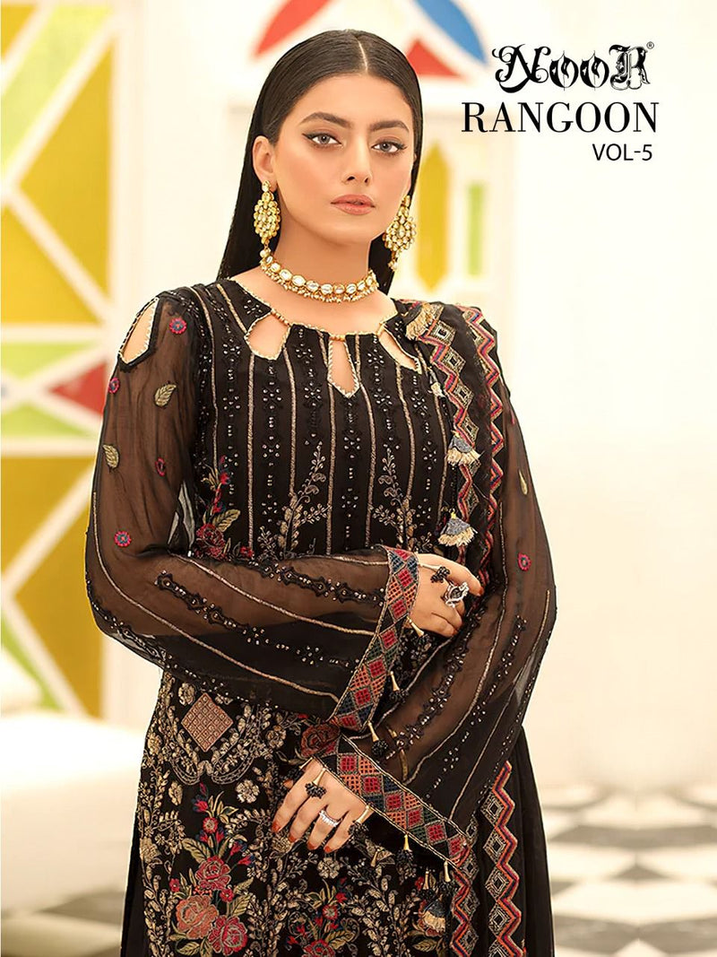 Noor Rangoon Vol 5 Georgette With Heavy Embroidery Work Stylish Designer Pakistani Salwar Kameez