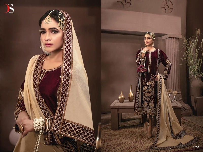 Deepsy Rangrasiya Velvet With Heavy Embroidery Work Stylish Designer Party Wear Pakistani Salwar Kameez