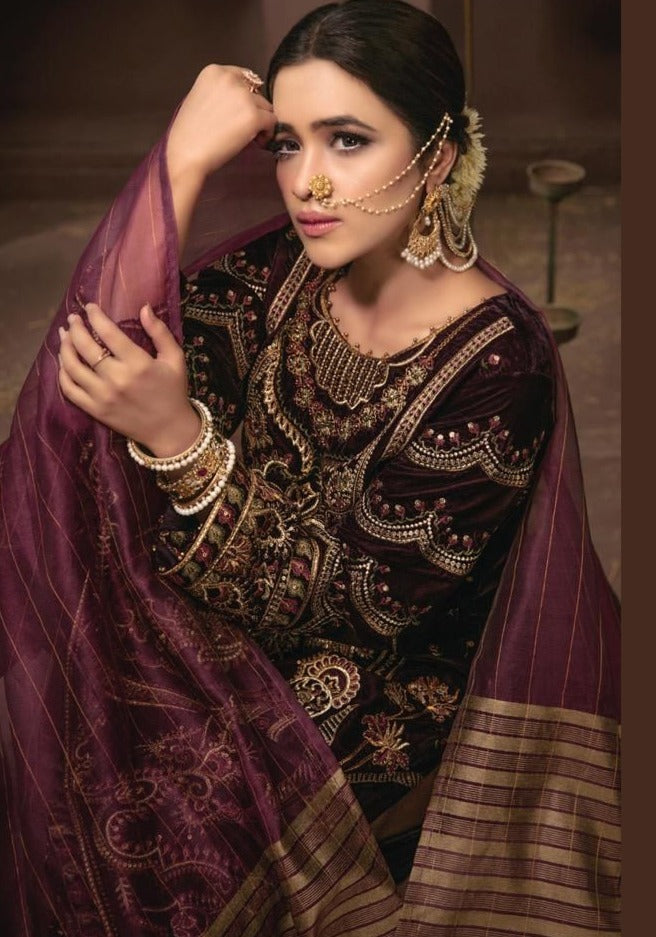 Deepsy Rangrasiya Velvet With Heavy Embroidery Work Stylish Designer Party Wear Pakistani Salwar Kameez