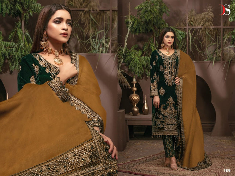 Deepsy Suit Rangrasiya Velvet With Beautiful Embroidery Work Stylish Designer Pakistani Party Wear Salwar Kameez