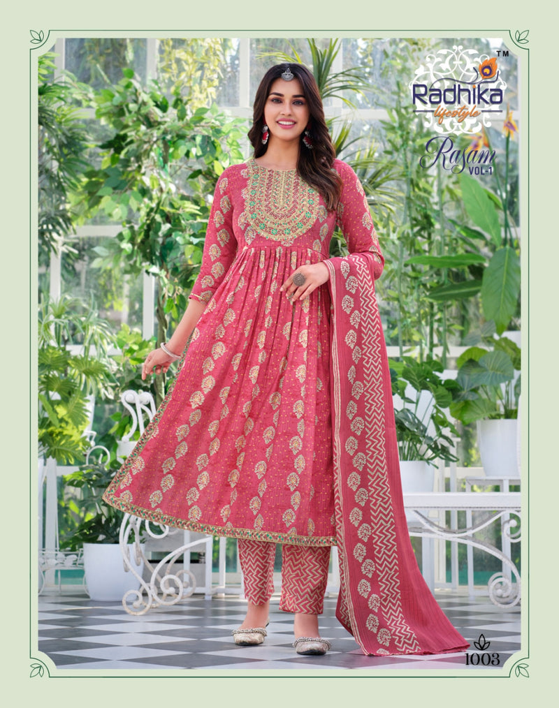 Radhika Lifestyle Rasam Vol 1 Chanderi Silk With Printed Work Stylish Designer Fancy Kurti