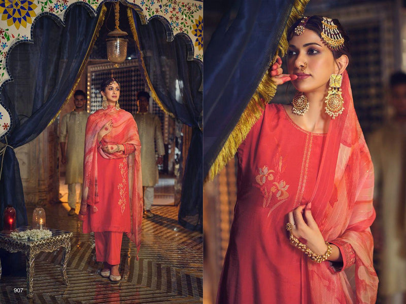 Aiqa Rasmo Riwaaz Muslin Silk With Embroidery Work fancy Stylish Designer Salwar Kameez