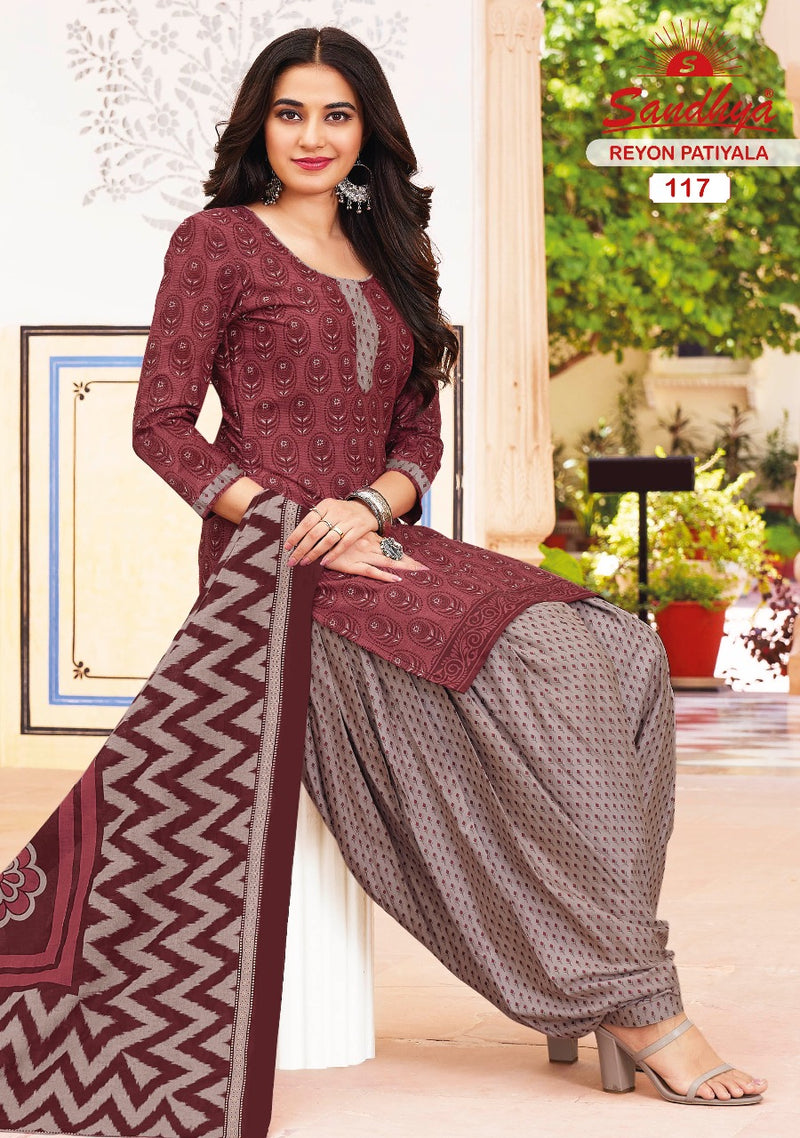 Sandhya Print Rayon Patiyala Vol 1 Rayon Printed Festive Wear Salwar Suits
