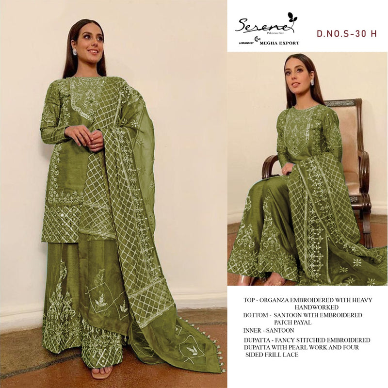 Serene Razia Organza Embroidered Pakistani Style Designer Semi Stitched Salwar Suits