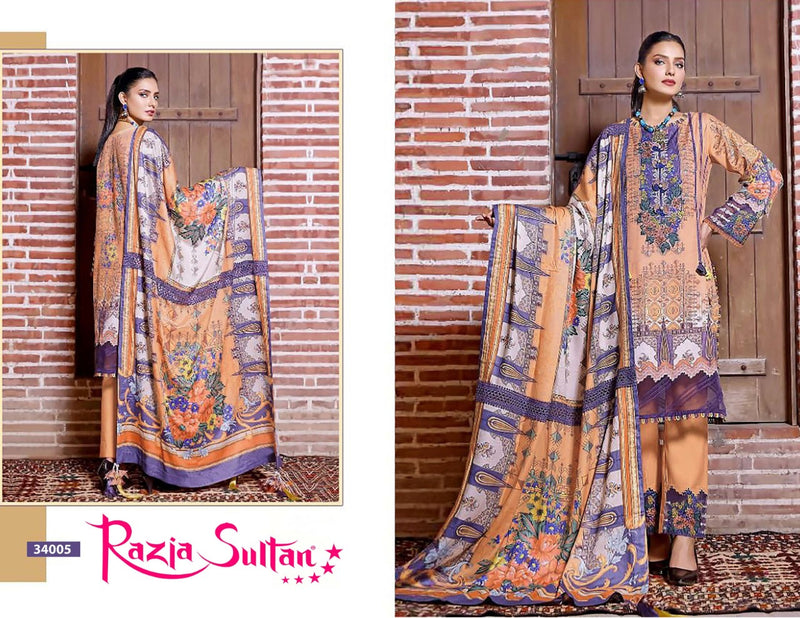 Apna Cotton Razia Sultan Vol 34 Cotton Printed Pakistani Style Party Wear Salwar Suits