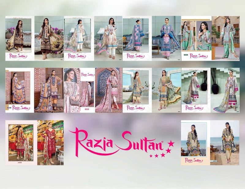 Apna Cotton Razia Sultan Vol 34 Cotton Printed Pakistani Style Party Wear Salwar Suits