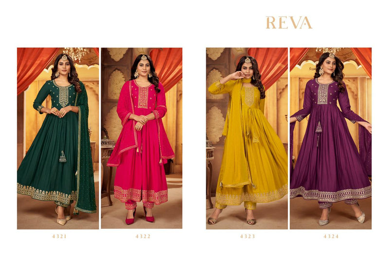 Rangoon Reva Rayon Embroidery Work Anarkali Style Fancy Designer Partywear Salwar Kameez