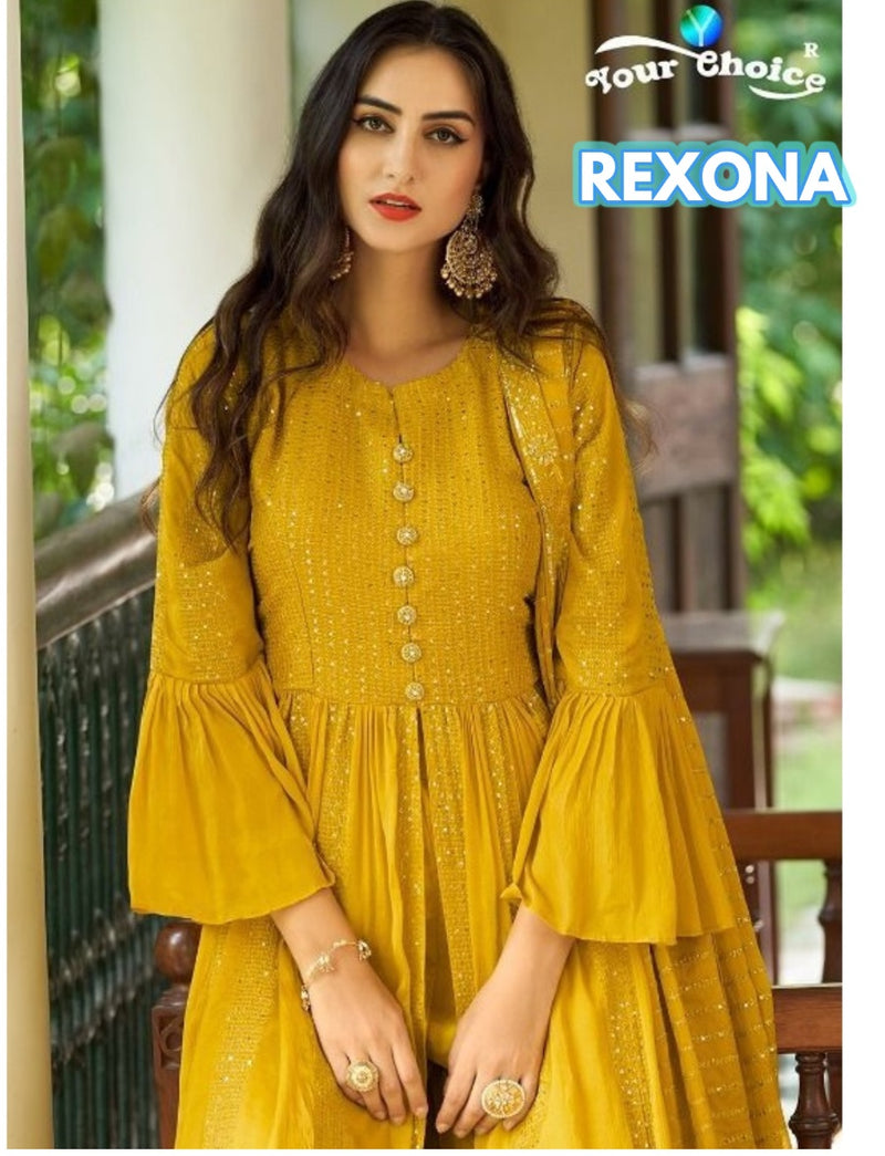 Your Choice Rexona Georgette With Beautiful Work Stylish Designer Party Wear Kurti