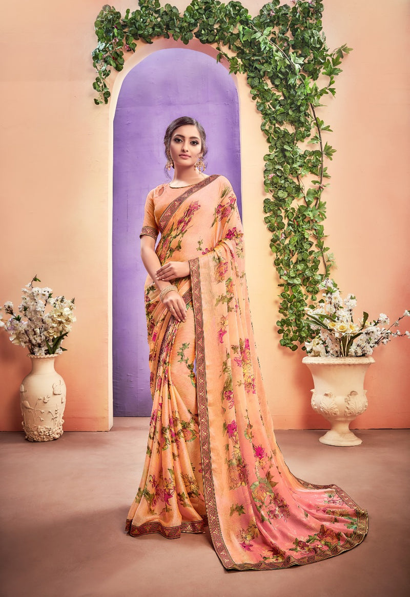 Shangrila Prints Ridhima Vol.3 Printed Partywear Saree Collection In Georgette