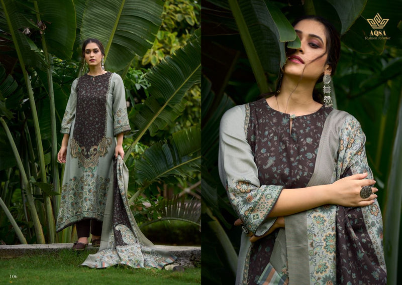 Aqsa Rimsha Pashmina With Printed Work Stylish Designer Casual Wear Salwar Kameez
