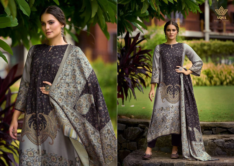 Aqsa Rimsha Pashmina With Printed Work Stylish Designer Casual Wear Salwar Kameez