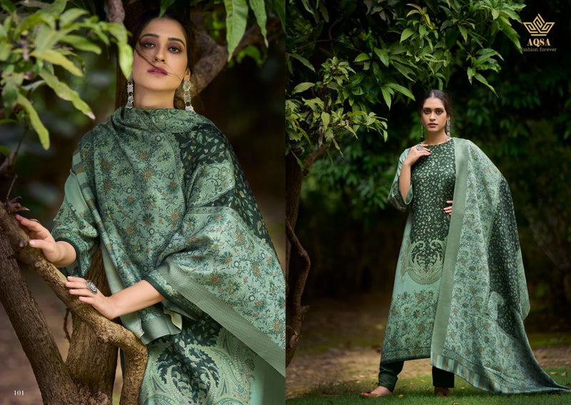 Aqsa Rimsha Pashmina With Printed Work Stylish Designer Casual Wear Salwar Kameez