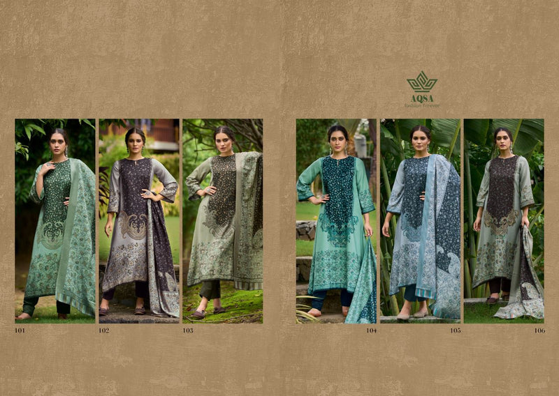 Aqsa Rimsha Pashmina With Printed Work Stylish Designer Casual Wear Salwar Kameez