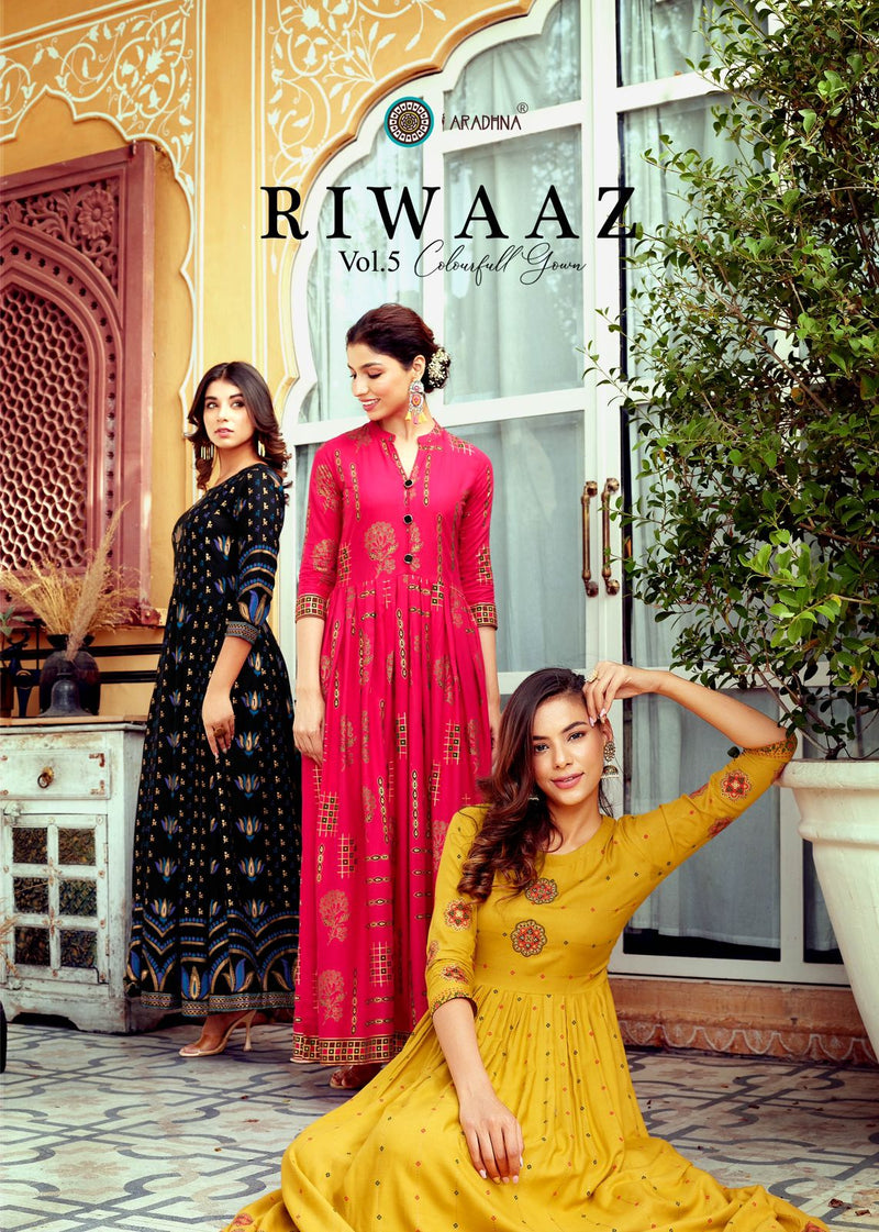Aradhna  Riwaaz Vol 5 Rayon With fancy Work Stylish Designer Party Wear Fancy Kurti