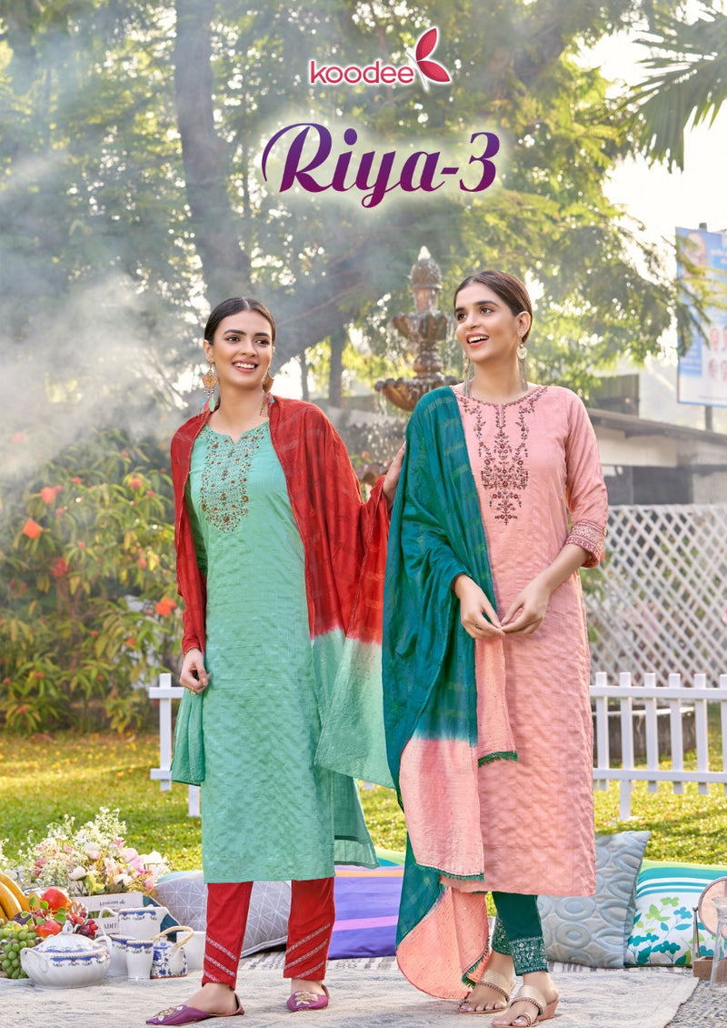 Koodee Fashion Riya Vol 3 Viscose Embroidered Designer Party Wear Salwar Kameez