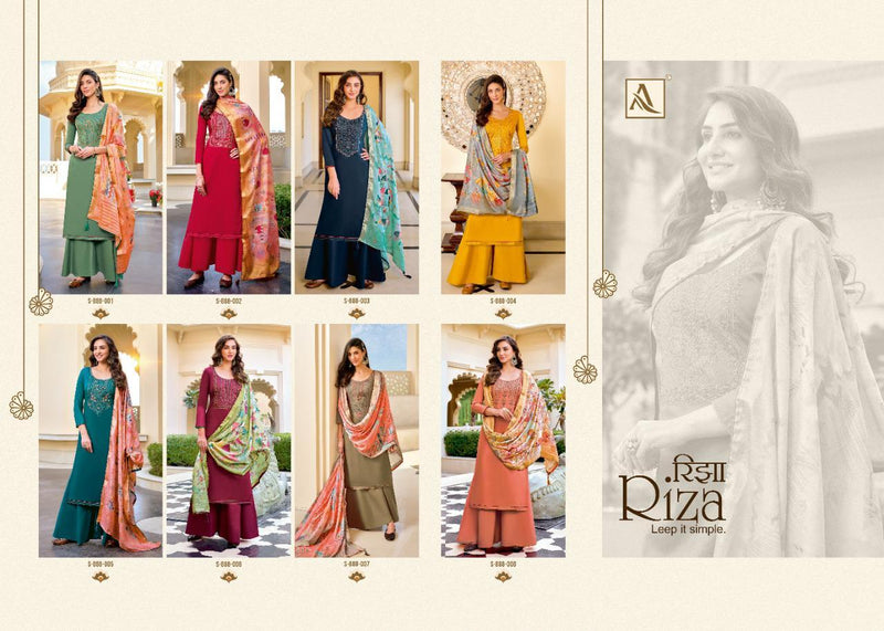 Alok Suit Riza Embroidery Stylish Designer  Wear Salwar Suit