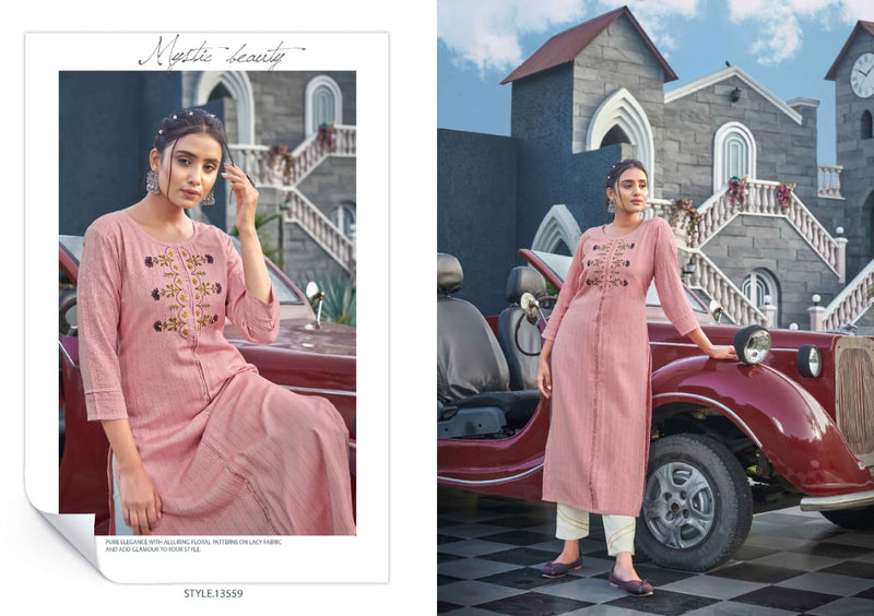 Kalaroop Kajree Robin Fancy With Hand Work Stylish Designer Casual Wear Fancy Kurti
