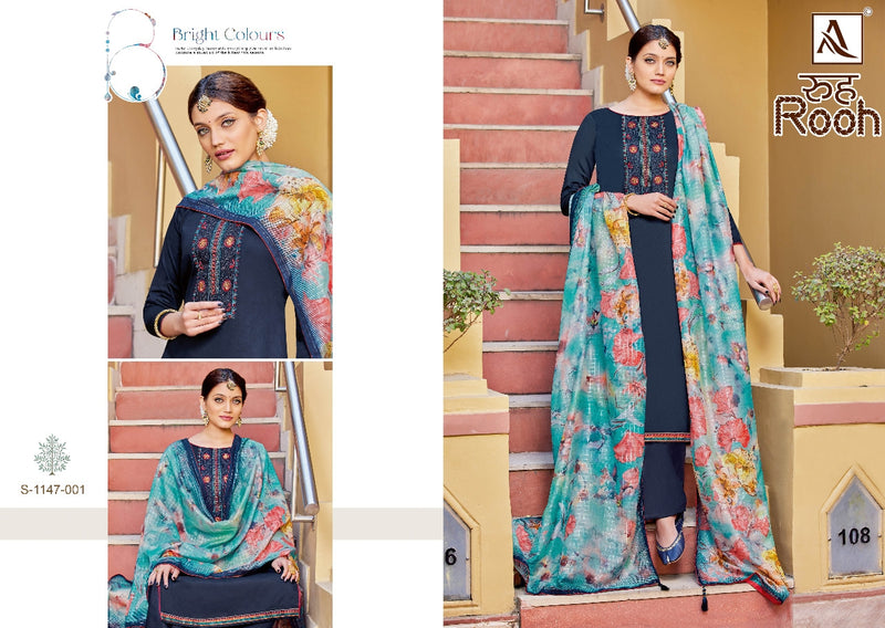Alok Suit Rooh Jam Cotton With Heavy Embroidery Work Stylish Designer Festive Wear Salwar Kameez