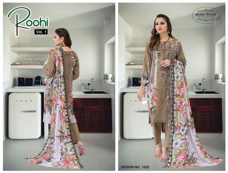 Agha Noor Roohi Vol 1 Pure Lawn Cotton Printed Partywear Salwar Kameez