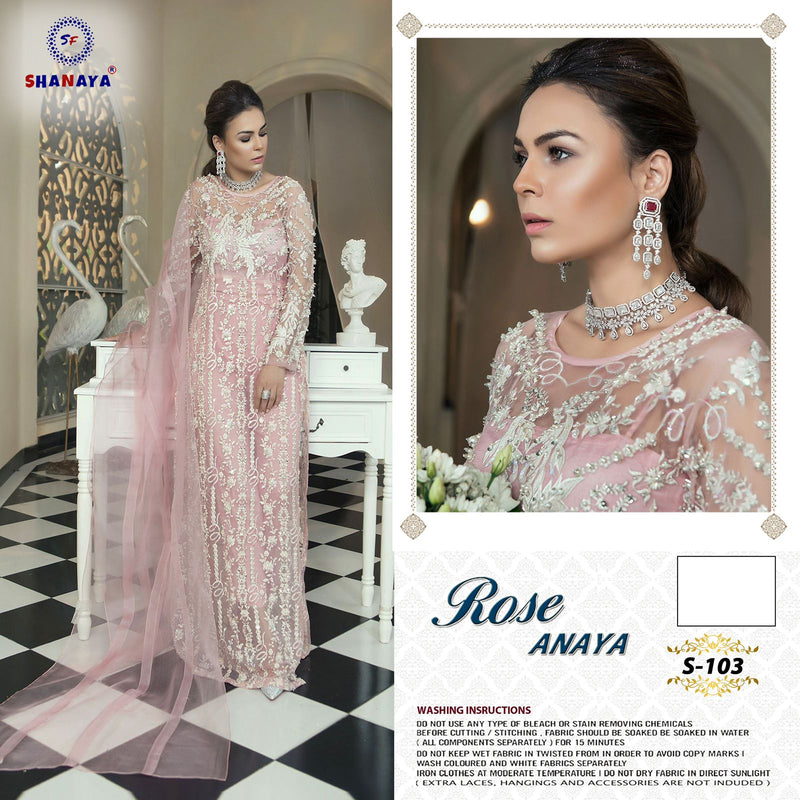 Shanaya Fashion Rose Anaya S 103 Butterfly Net Designer Pakistani Style Party Wear Salwar Kameez