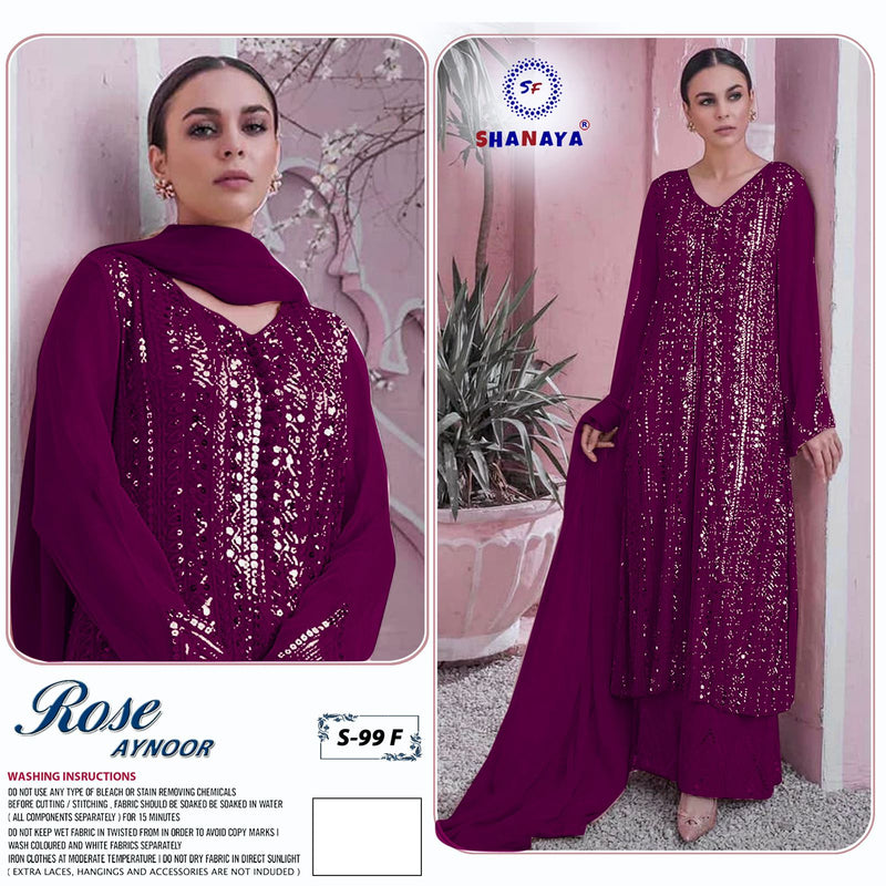 Shanaya Fashion Rose Aynoor S 99 Edition Fox Georgette Pakistani Style Party Wear Salwar Suits