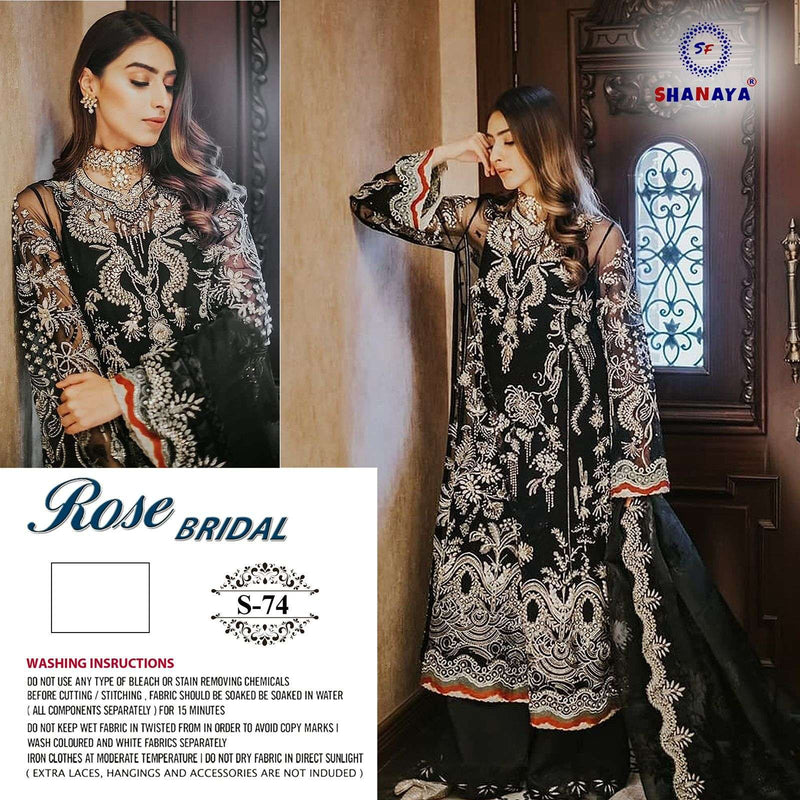 Shanaya Fashion Rose Bridal S 74 Organza Heavy Paksitani Style Salwar Kameez