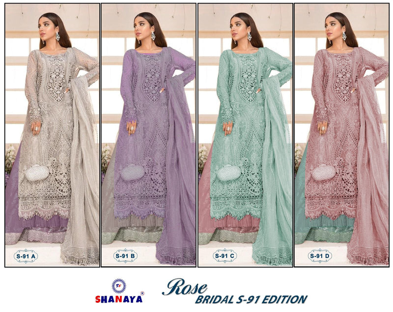 Shanaya Fashion Rose Bridal S 91 Butterfly Net With Embroidery Work Stylish Designer Pakistani Salwar Kameez