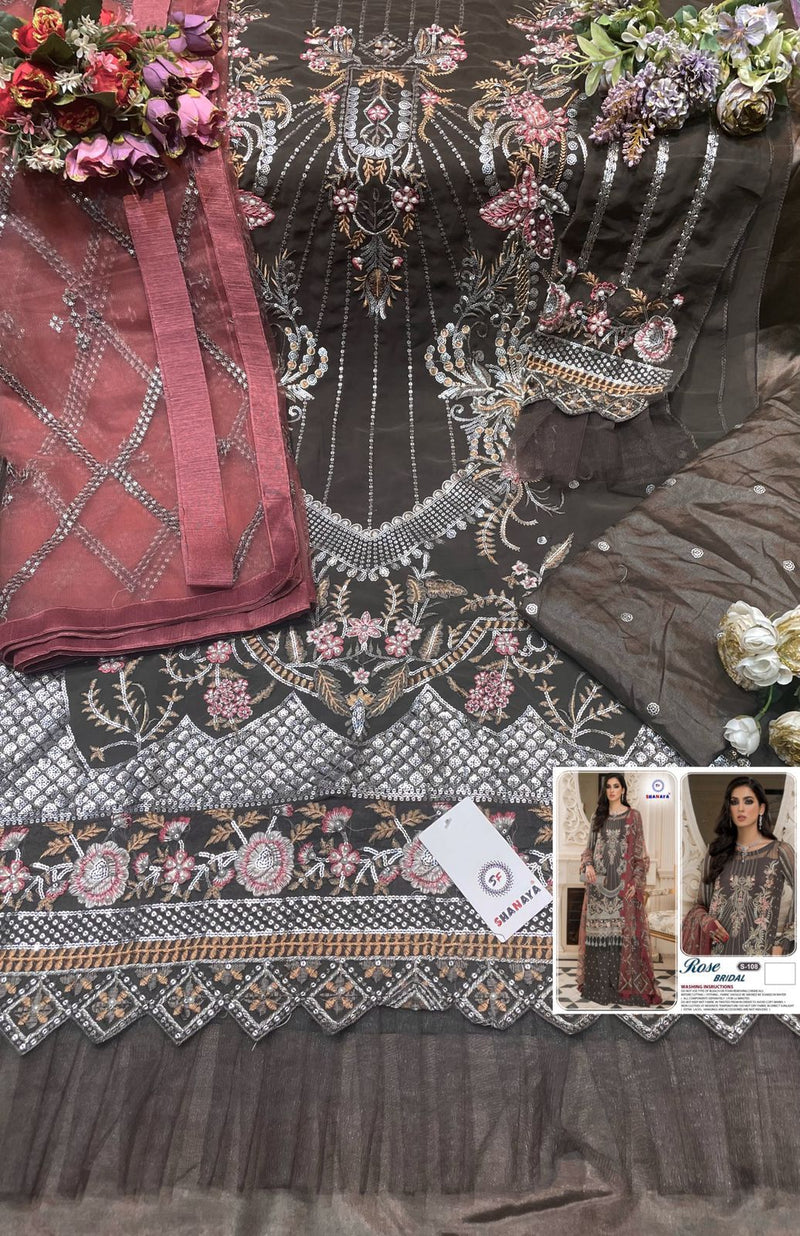 Shanaya Fashion Rose Bridal S 108 Fox Georgette Designer Pakistani Style Wedding Wear Salwar Suits With Heavy Embroidery