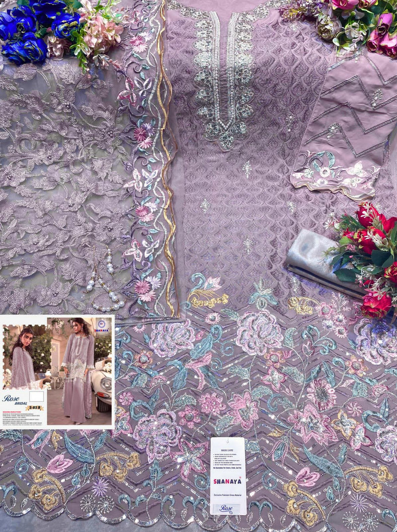 Shanaya Fashion Rose Bridal S 85 Fox Georgette Pakistani Style Designer Embroidered Wedding Wear Salwar Suits