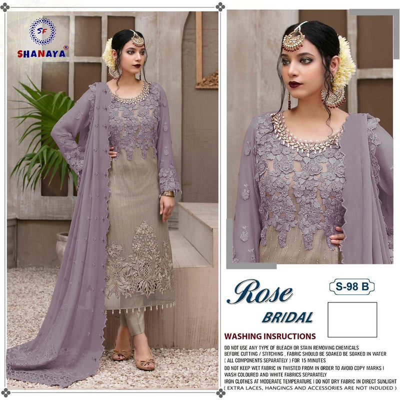 Shanaya Fashion Rose Bridal S 98 Edition Fox Georgette Wedding Wear Heavy Embroidered Salwar Suits