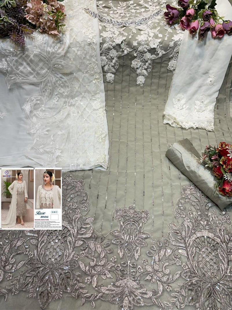 Shanaya Fashion Rose Bridal S 98 Edition Fox Georgette Wedding Wear Heavy Embroidered Salwar Suits