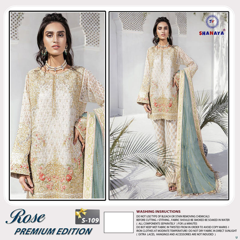 Shanaya Fashion Rose Premium Edition S 109 Fox Georgette Pakistani Style Party Wear Salwar Suits
