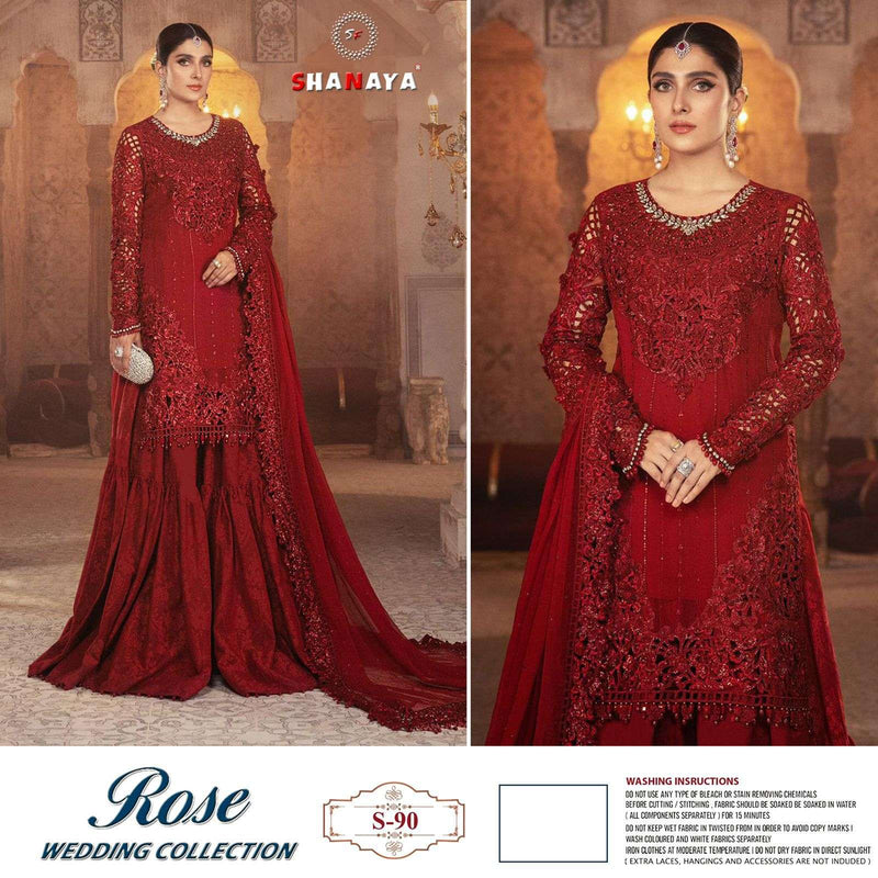 Shanaya Fashion Rose Wedding Collection S 90 Fox Georgette Occasional Wear Salwar Kameez