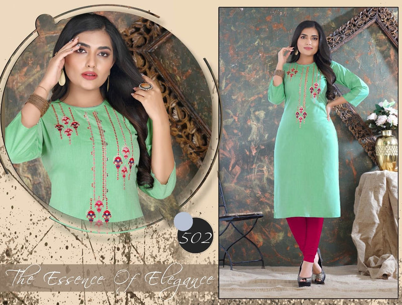 Beauty Queen Roseberry With Heavy Embroidery Stylish Designer Casual Look Party Wear Kurti