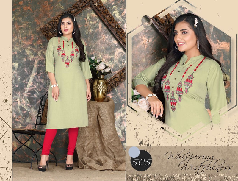 Beauty Queen Roseberry With Heavy Embroidery Stylish Designer Casual Look Party Wear Kurti