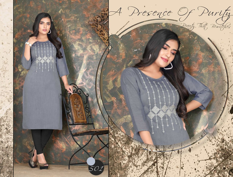 Beauty Queen Roseberry With Heavy Embroidery Stylish Designer Casual Look Party Wear Kurti