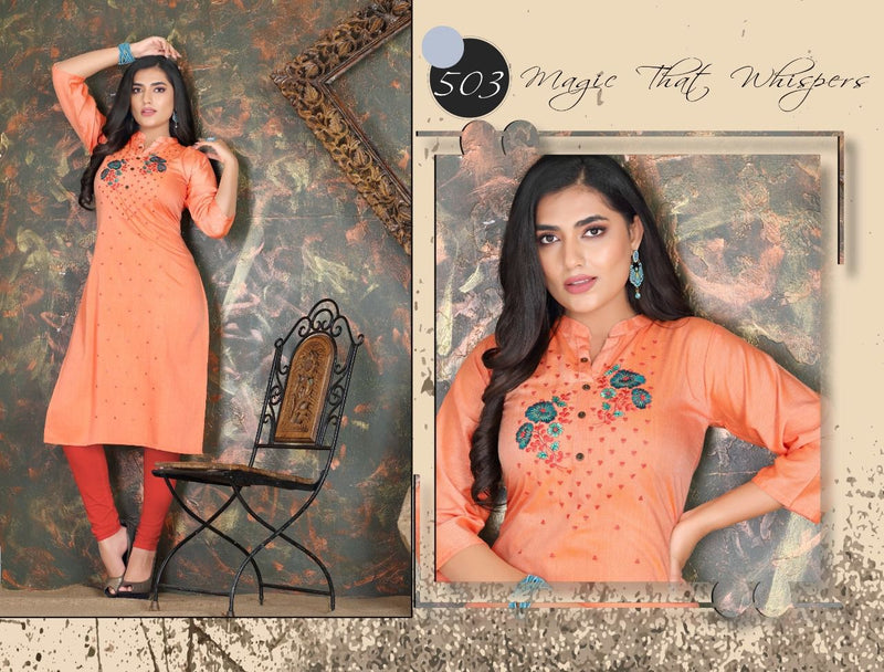 Beauty Queen Roseberry With Heavy Embroidery Stylish Designer Casual Look Party Wear Kurti