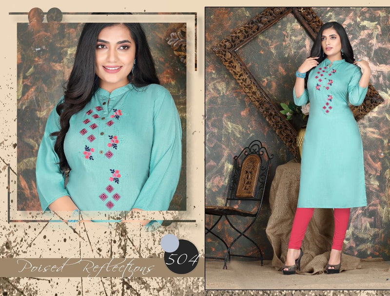 Beauty Queen Roseberry With Heavy Embroidery Stylish Designer Casual Look Party Wear Kurti