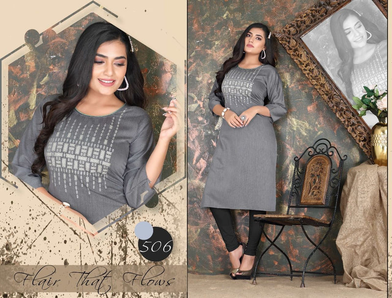 Beauty Queen Roseberry With Heavy Embroidery Stylish Designer Casual Look Party Wear Kurti