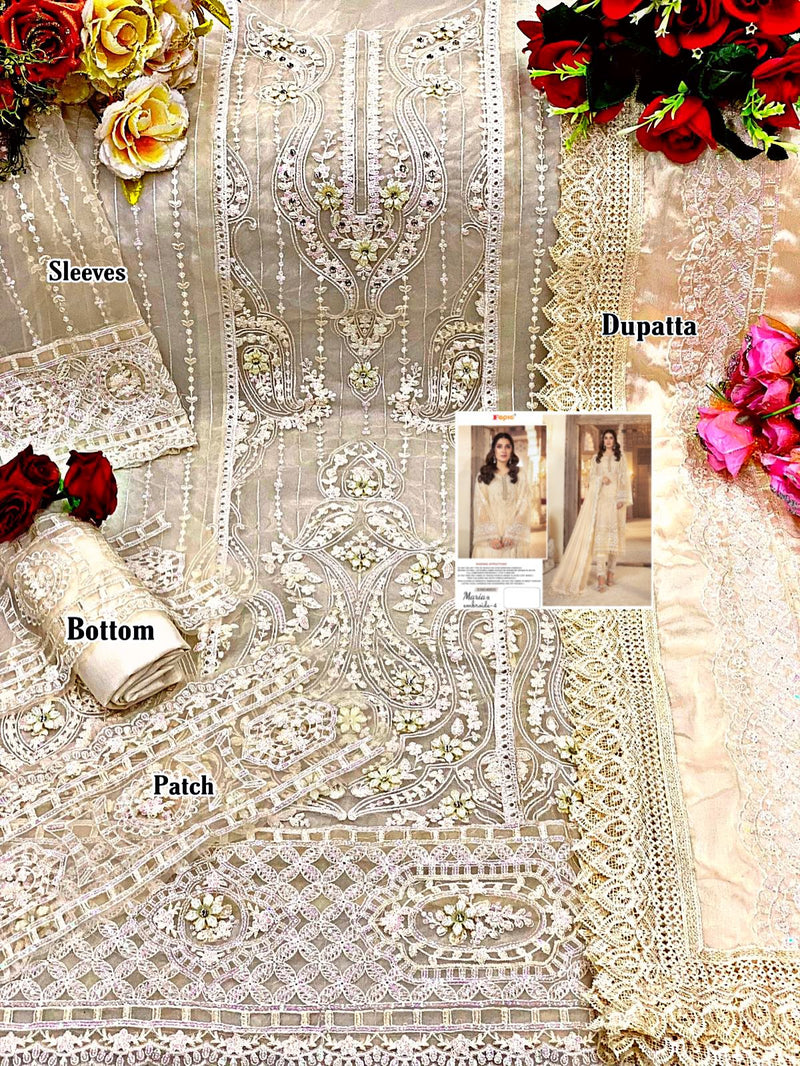 Fepic Rosemeen 60015 Organza Embroidery Handwork Designer Pakistani Salwar Kameez